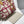 STEEPLE 28 BAG IN OFF-WHITE MIX PERSIAN PLUM RED CANVAS AND BROWN SWIFT LEATHER