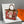 STEEPLE 28 BAG IN OFF-WHITE MIX RED CANVAS AND BROWN CALFSKIN