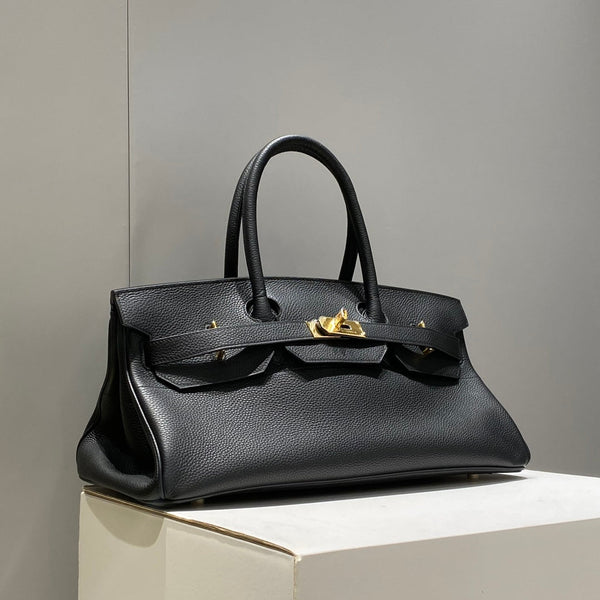 HM Shoulder Birkin 42 Black Cowhide with Gold Hardware 237640