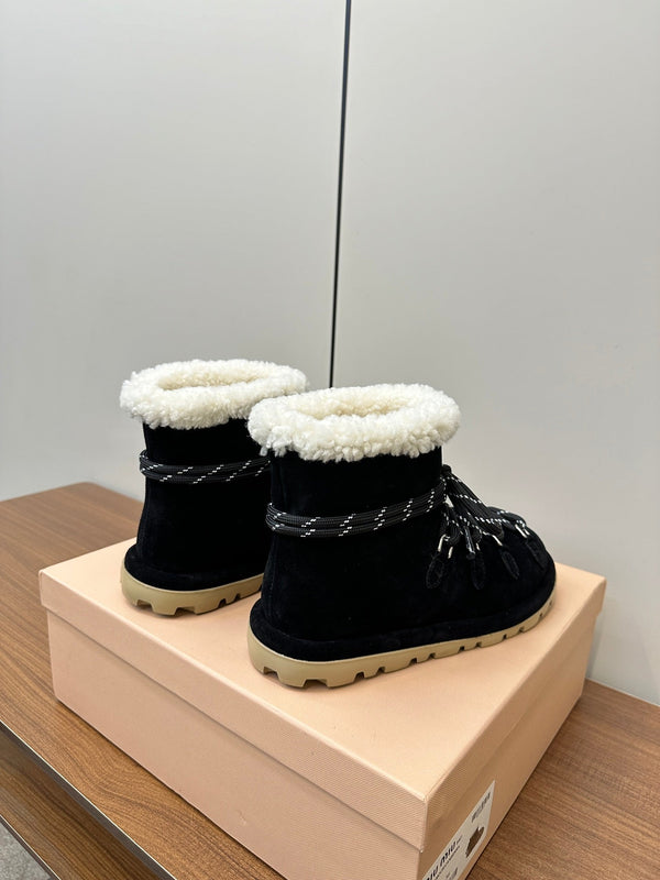Miu Ankle Boots Black  Suede