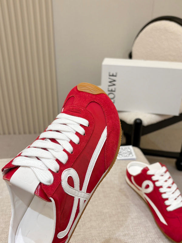 Loe Ballet Runner Slip-On Red Suede Nylon 833799