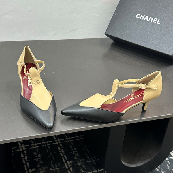 CC Métiers d’art 2026 Mary Janes 5cm Black Beige Lambskin 832542