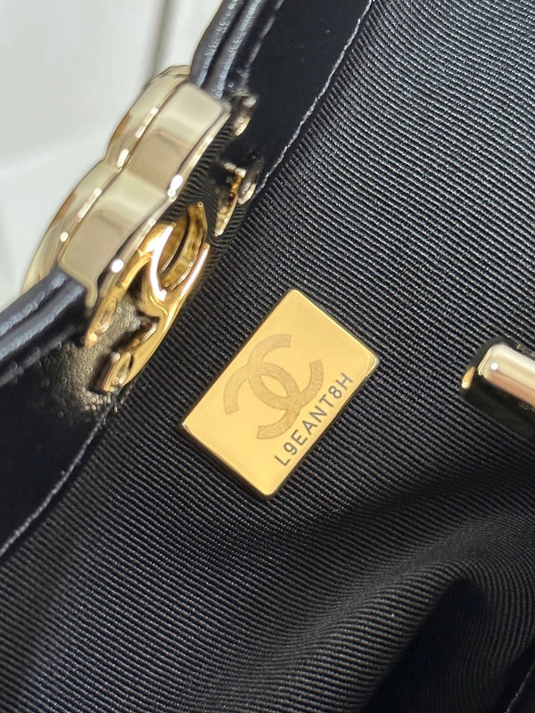 CC 25P Mini 31 Bag Black Waxed Sheepskin Gold Hardware 243582