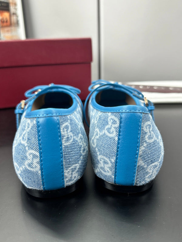 GG 26s Ballet Flats In Blue Denim