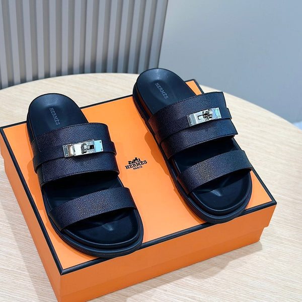 HM Men's Jackson Slide Black Epsom Calfskin 547711