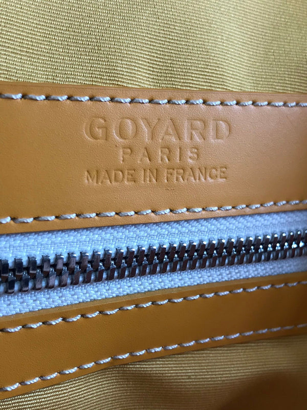 BOSTON 50 BAG IN YELLOW GOYARDINE CANVAS AND CALFSKIN TRIM