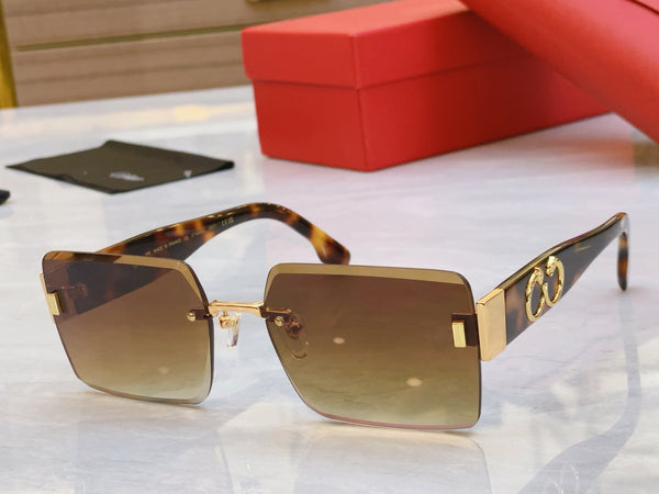 PANTHÈRE GEOMETRIC SUNGLASSES CT00636S IN METAL AND ACETATE