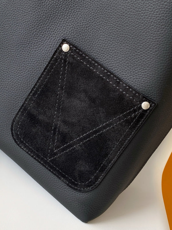 LV Verso Hobo Black Calfskin Suede
