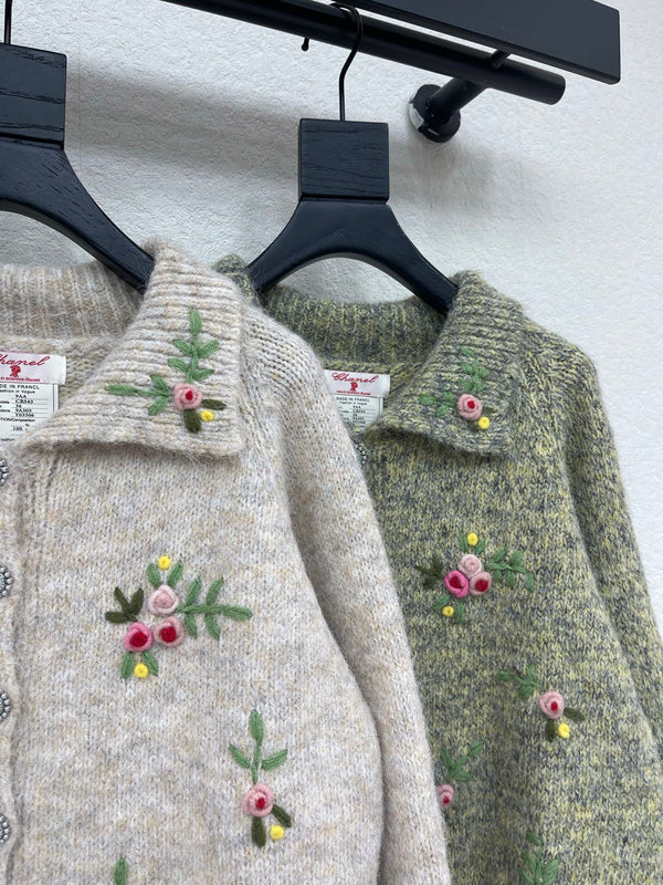 CC Cardigan Knit Floral Embroidery 430450