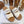 CHLOÉ WOODY WEDGE SANDALS IN WHITE CANVAS WITH CIDER BROWN RUBBER SOLE