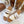 CHLOÉ WOODY WEDGE SANDALS IN WHITE CANVAS WITH CIDER BROWN RUBBER SOLE