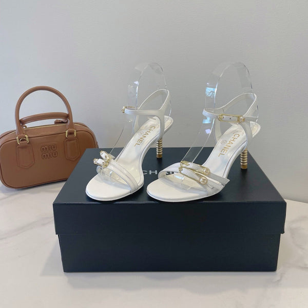 CC 26s High-Heeled Sandals 6.5cm White Lambskin 941633