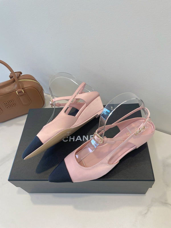 CC 26s T-Strap Slingbacks Black Pink Satin 941622