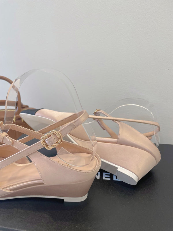 CC 26s T-Strap Slingbacks Nude Satin 941624