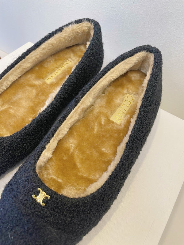 CL 26s Flat Shoes In Black Wool