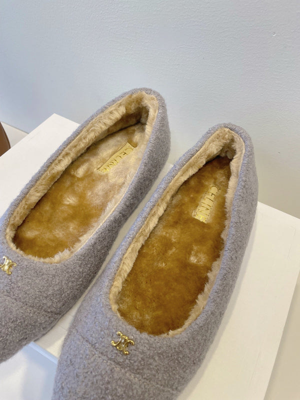 CL 26s Flat Shoes In Lavender Grey Wool