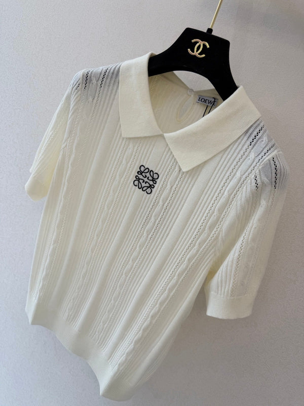 Loe Collared Short-Sleeved Shirt Wool 394837