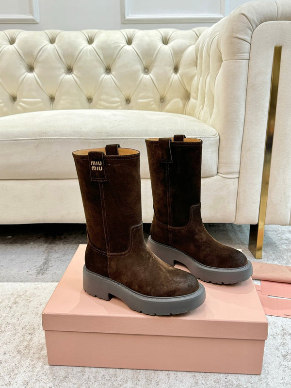 Miu Boots Cedar Brown Suede 455931