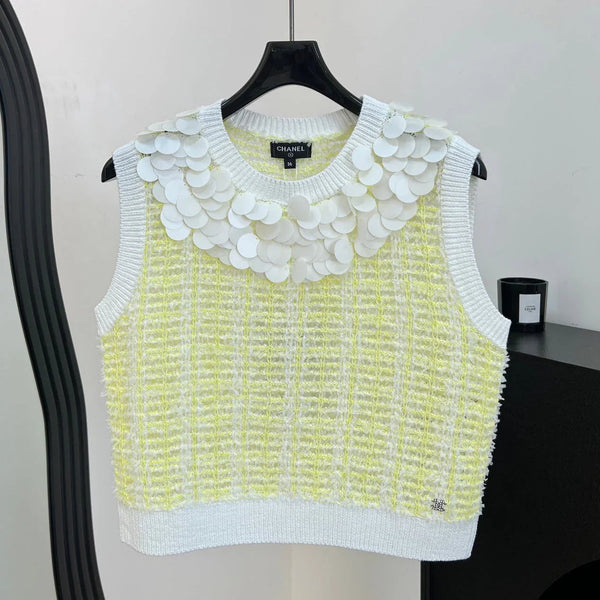 CC 2026 Vest Light Yellow mix White Cotton 664173