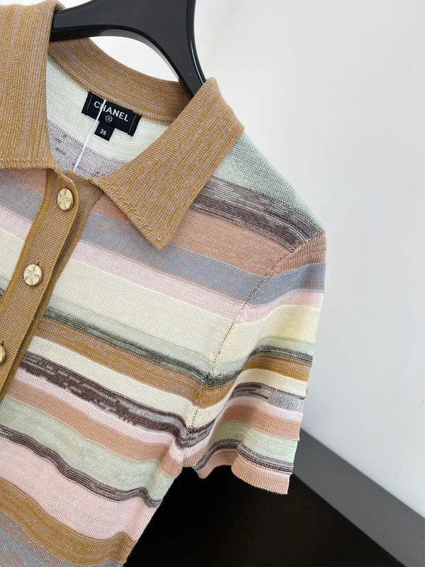 CC 2026 Rainbow Striped Knit Dress Cotton 626203