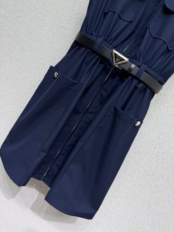 Pra 26s Striped Collared Sleeveless Dress 393957
