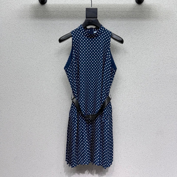 Pra 26s Polka Dot Dress Blue White Polyester 398332