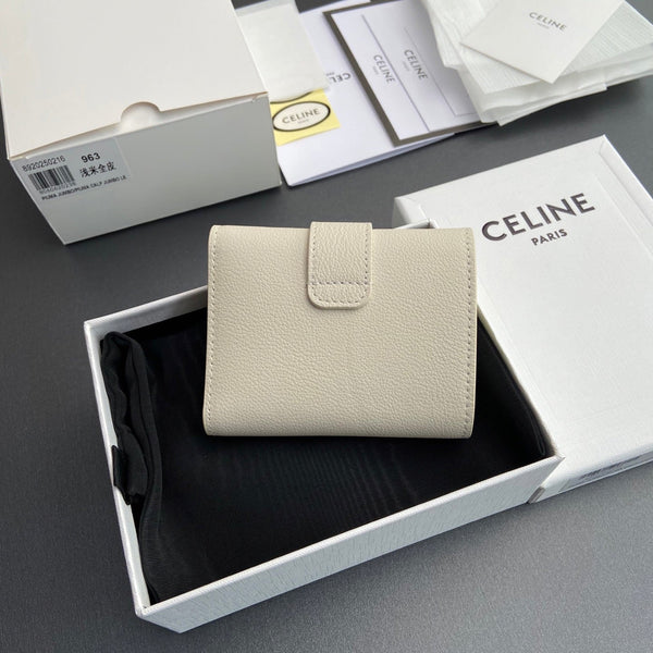 TRIOMPHE Fine Strap Wallet Nino Beige Grain Cowhide GHW