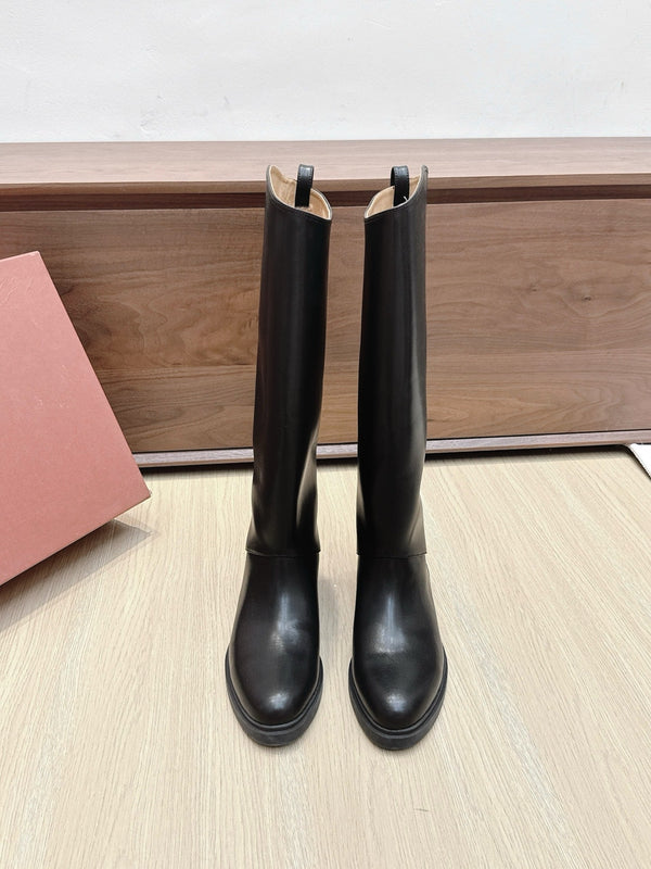 LP Long Boots 20mm Black Cowhide Sheepskin 447748