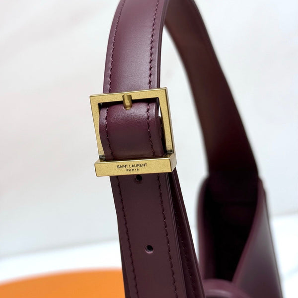 YSL 5A7 Bag 24cm Burgundy Leather 285558