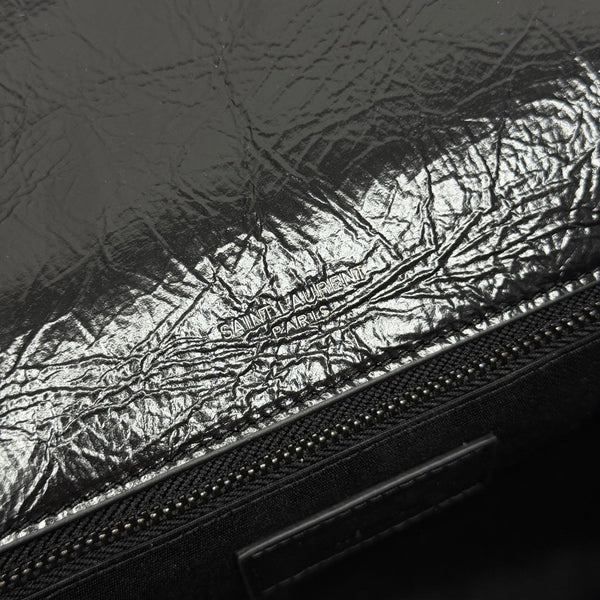YSL Niki Shoulder Bag 28cm Black Elephant Leather 285506