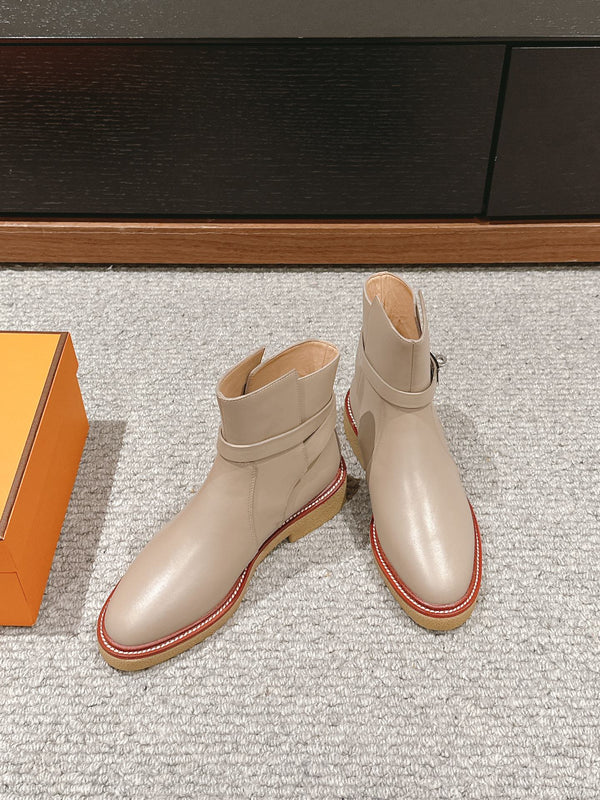 history ankle boot grey calfskin