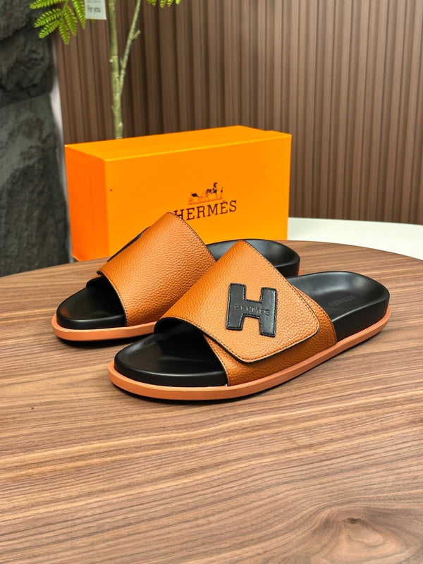 HM Men's Slide Orange Cowhide 684846