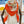 Legende Brodee Scarf 140 CM In Orange Colorful Cashmere And Silk 276519