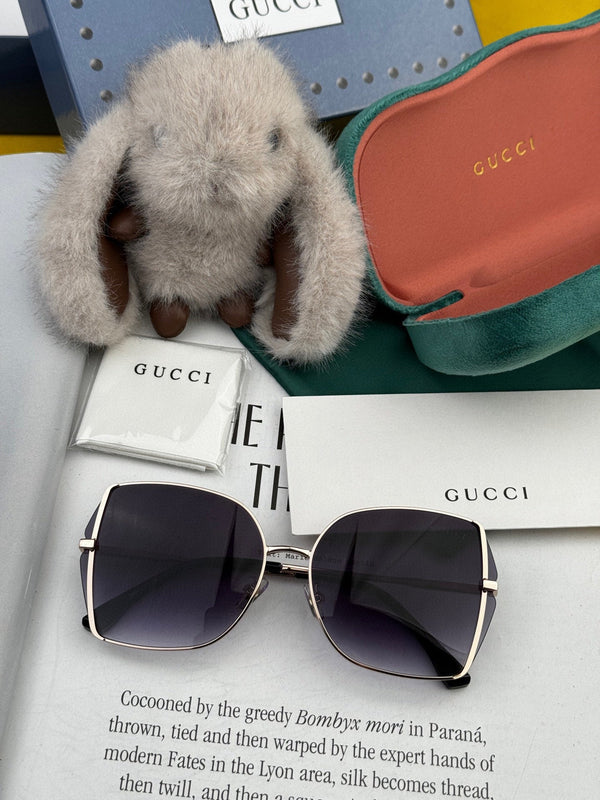 OVERSIZED RECTANGULAR FRAME SUNGLASSES G1641 IN METAL