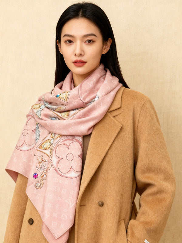 LV X TM Scarf 135CM Light Pink Cashmere 293192