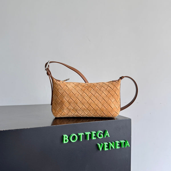 BV Traveler Phone Pouch Brown Intrecciato Suede