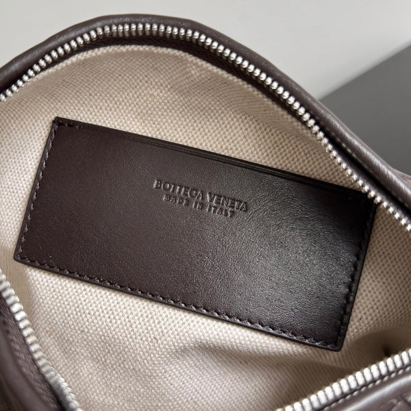 BV Traveler Phone Pouch Coffee Intrecciato Calfskin