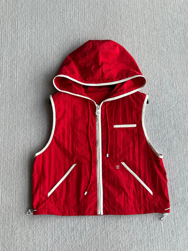 CC 26s Hooded Vest Jacket Red Polyester 405076