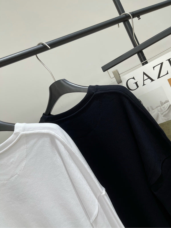 Loewe 2025 Long-Sleeve T-Shirt White and Black Cotton 296663