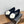 CC Ballet Flats Black With Camellia White Suede