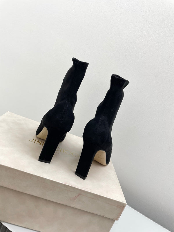 Jimmy Short Boots 85mm Black Suede 511611