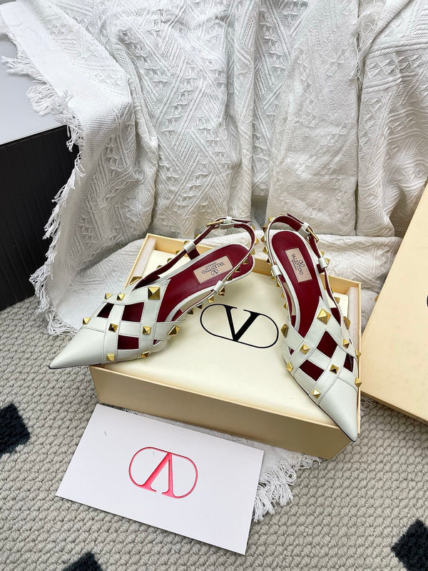 VT Studdy Kidskin Pumps 60mm White Goatskin 611369