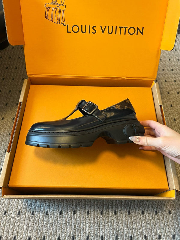 LV Squad Mary Jane 5cm Black Patent Leather 611113