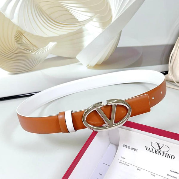 The Bold Edition Reversible Belt 30mm Brown White Calfskin Silver Buckle