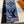 SCARF 200 CM IN BLACK MIX BLUE WOOL 390040