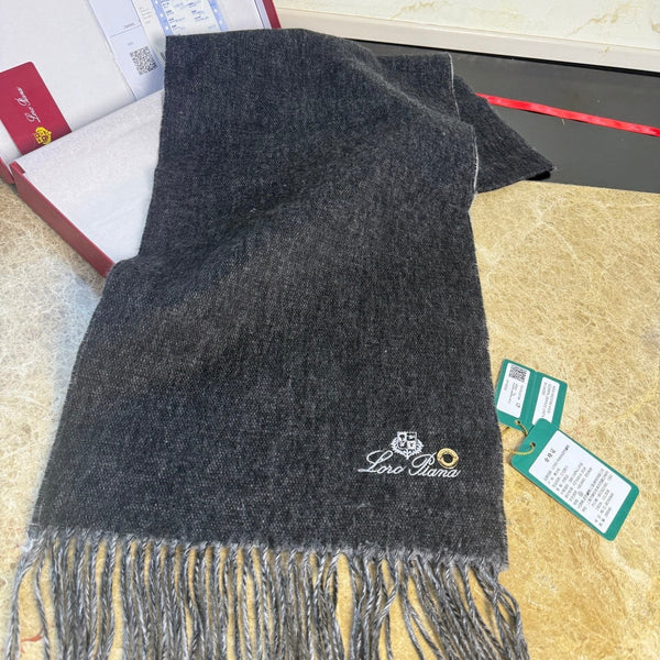 Loro Piana Long Scarf Grey Melange Cashmere 150393