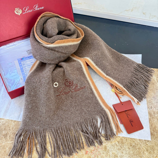 Loro Piana Long Scarf Dark Brown Cashmere 150406