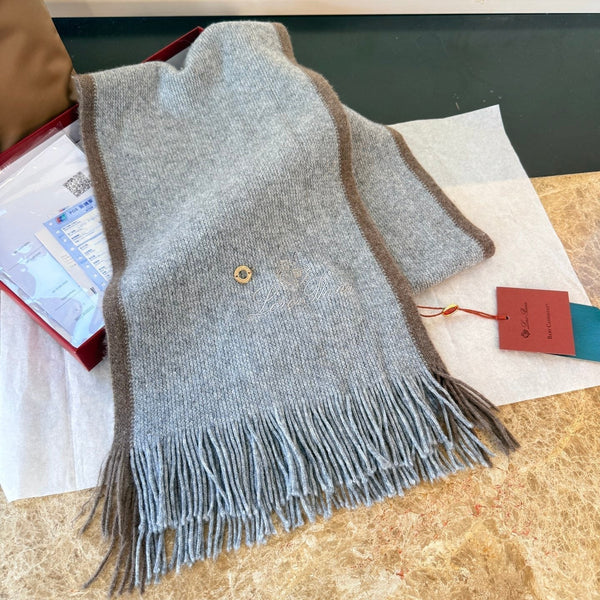 Loro Piana Long Scarf Grey Cashmere 150407
