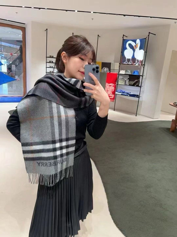 BBR Long Scarf 170CM Grey Cashmere 150411
