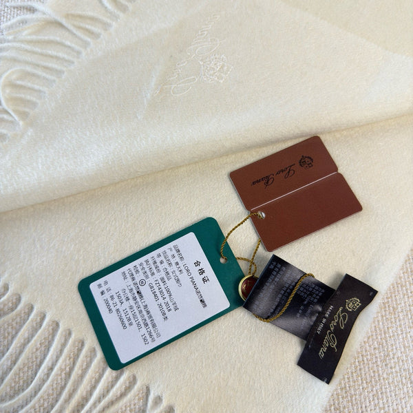 Loro Piana Long Scarf Ivory Cashmere 150413